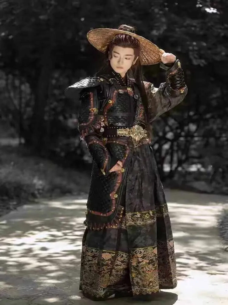 

Real Armor Men Black Gray Stainless Steel Medieval Warrior Armour Flying Fish Robe Belt Full Sets For Women Party Outfit