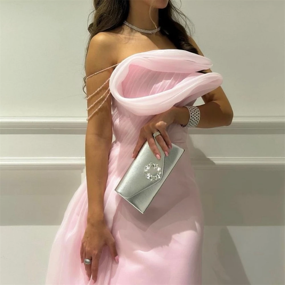 Customized Prom Dresses Elegant Off-the-shoulder Sheath Cocktail  Fold Draped S Occasion Evening Gown فساتين كوكت вечернее плать