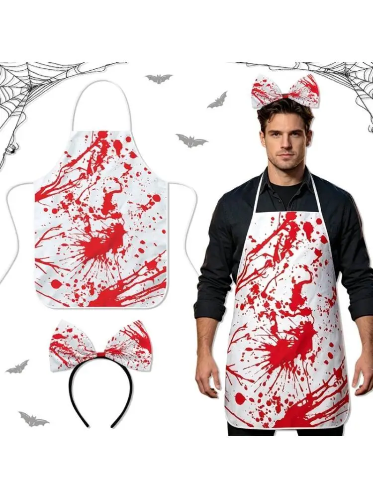 39BD Blood Print Halloween Apron Costume Cosplay Accessory for Party Role Play Looks