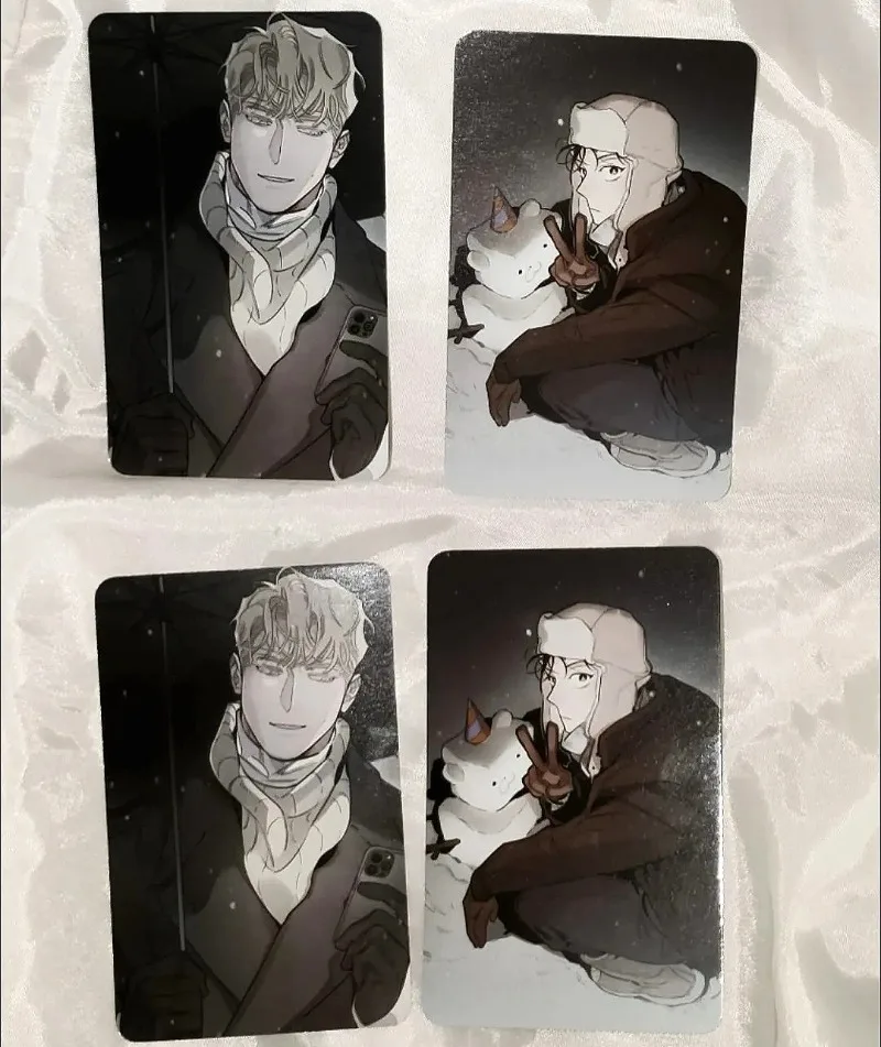 Rose and Champagne Anime Small Card 3inch Leewoon Bl Photo Cards Stickers Aesthetic Couples Friends Gift for Fans Diy Cosplay