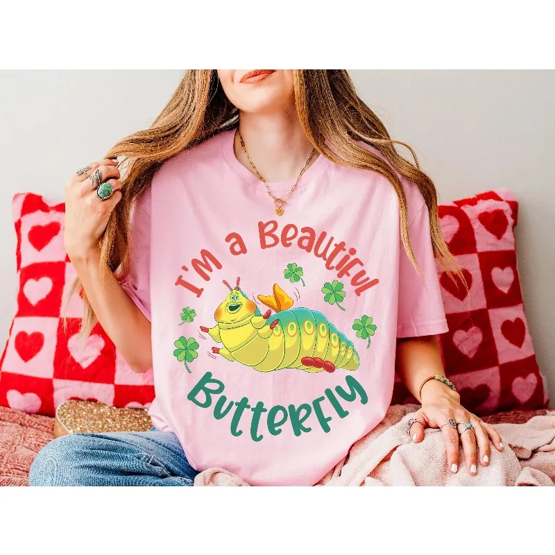 قميص ديزني/بيكسار "حياة الحشرات" كاتربيلر Heimlich Maneuver "I'm A Beautiful Butterfly" قميص كاتربيلر Heimlich Maneuver الممتع #6