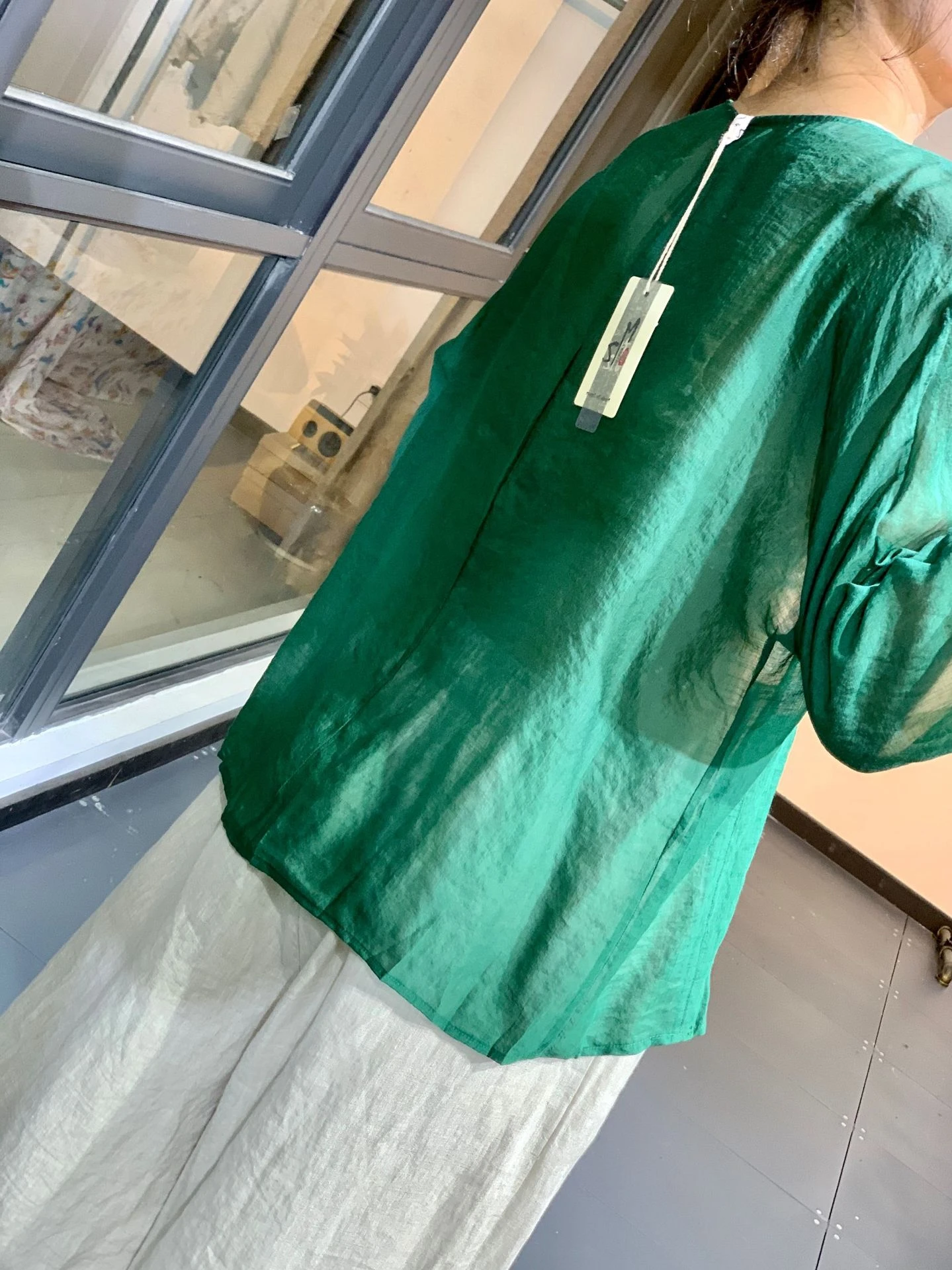 Top in cotone leggero con stampa floreale vestibilità ampia irt Top patchwork artistico vintage da donna rotondo Ne Seven Sve Ladies irt