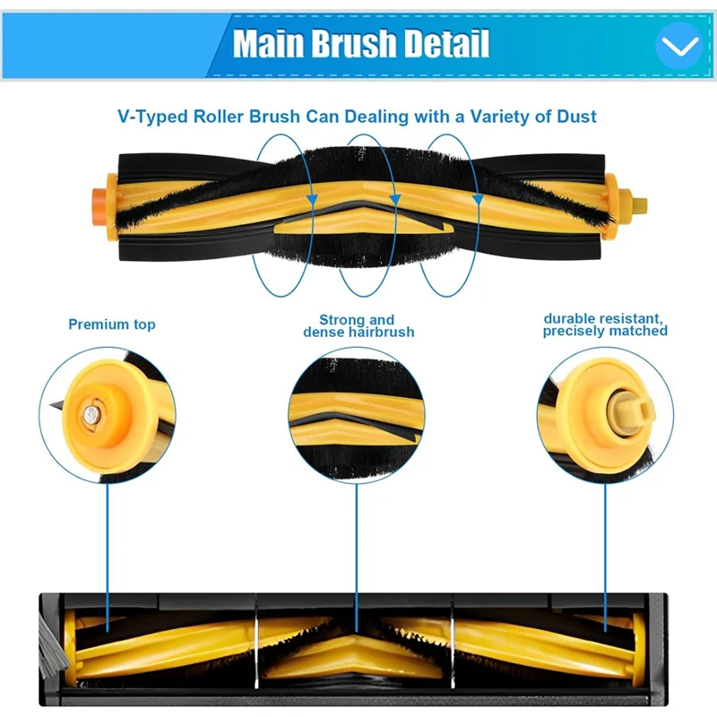 AA80-pour ECOVACS Deebot T9 AIVI T8 AIVI N8 Pro série Robot aspirateur brosse latérale brosse principale filtre pièces de rechange