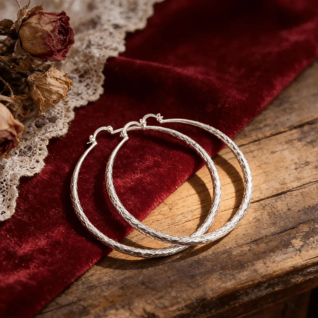 925 Sterling Silver Special 7CM Big circle Wave pattern hoop Earrings for Women fashion party Jewelry gifts wedding accessories