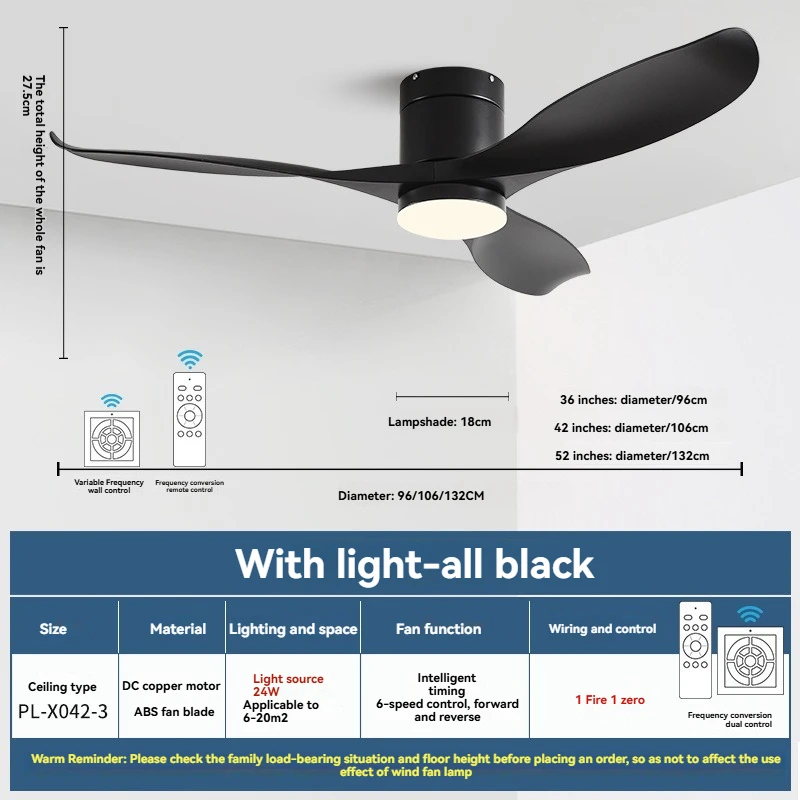 Nordic Minimalist Straight-Blade Fan Light Silent Operation Suitable for Dining Room Bedroom Study Room image 3