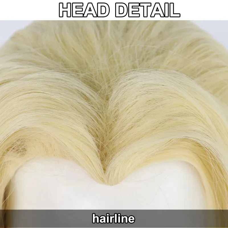 HOKAGE تسونادي شعر مستعار تأثيري شاحب الذهب الاصطناعية طويل مستقيم شعر مستعار أنيمي Coser جودة عالية ألياف مقاومة للحرارة شعر مستعار هالوين