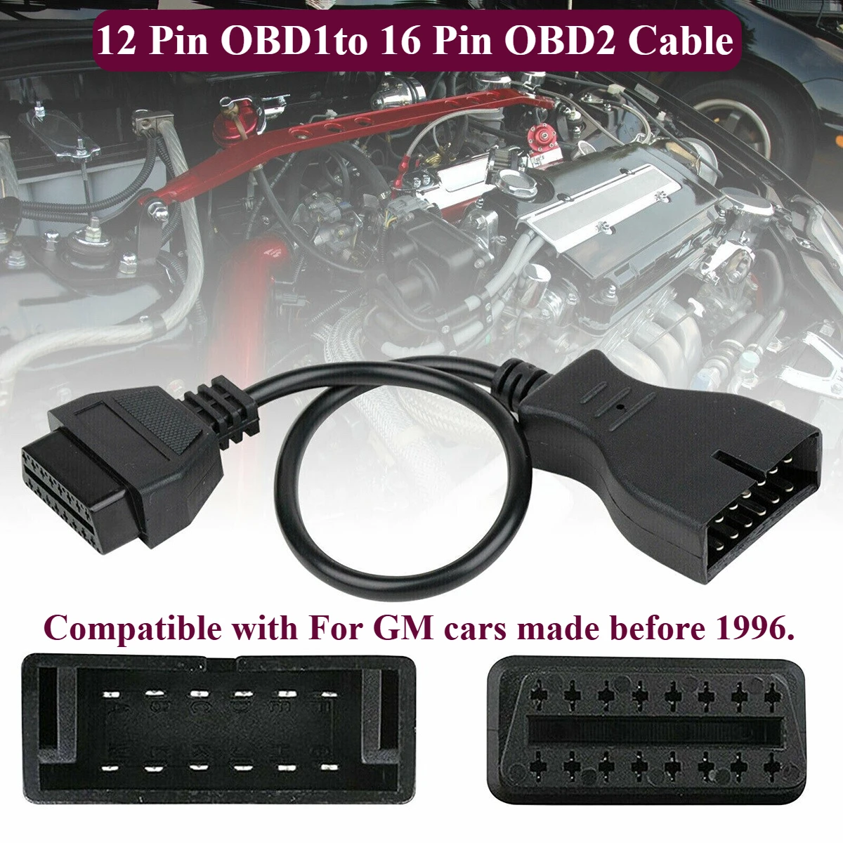 

12-контактный адаптер OBD1 на 16-контактный кабельный преобразователь OBD2 для диагностического сканера GM.