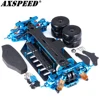 AXSPEED 섀시 프레임 바디 쉘 조립 세트, 금속 및 플라스틱/탄소 섬유, Tamiya TT02 1/10 RC 모델 자동차 업그레이드 부품 1