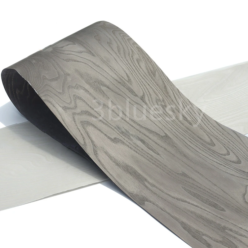 Natural Wood Veneer Stained Dyed White Ash for Furniture Rotary-cut about 0.3mm Original Grey