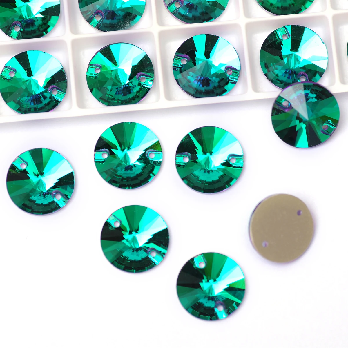 Emerald 6A Top Quality Glass Sew On Rhinestones Sewing Crystals Flatback Stones For Garment Clothes Craft Wedding Dress