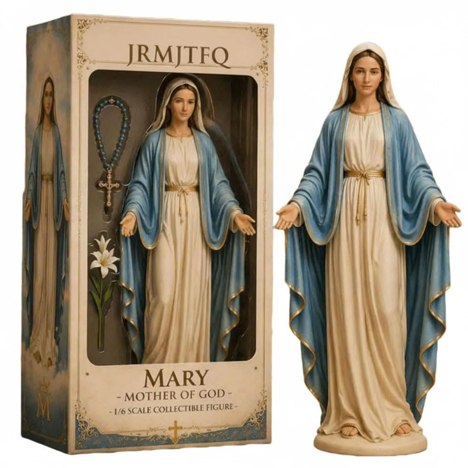 Figura Coleccionable de la Virgen María en Resina, Estatua Religiosa Católica de la Santísima Señora, Adorno para Oración Cristiana, Regalo para Altar, Decoración del Hogar