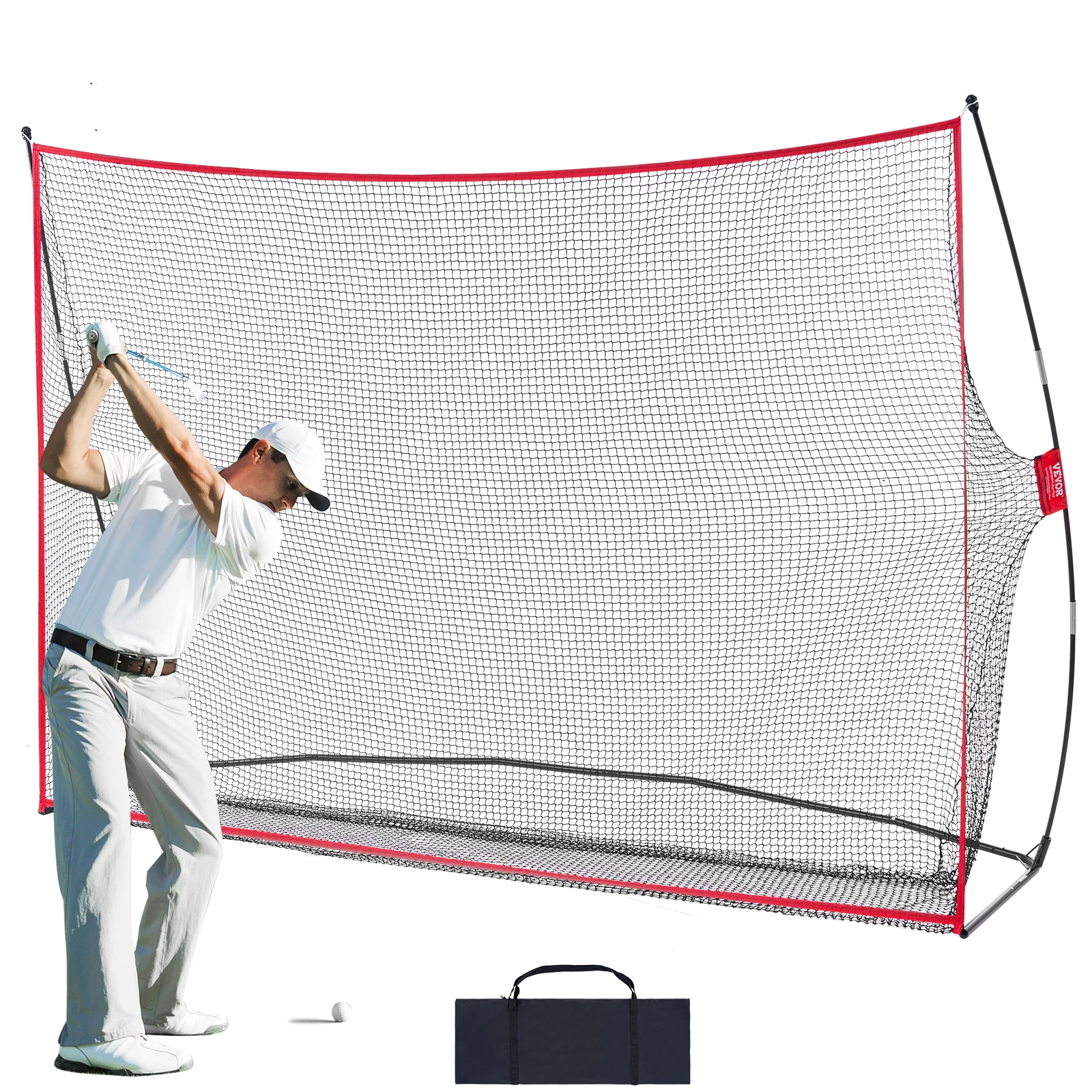 VEVOR 10.8x7ft Golf Practice Hitting Net Huge Golf Net Personal Driving Range for Indoor Outdoor Use Portable Home Golf Aid Net