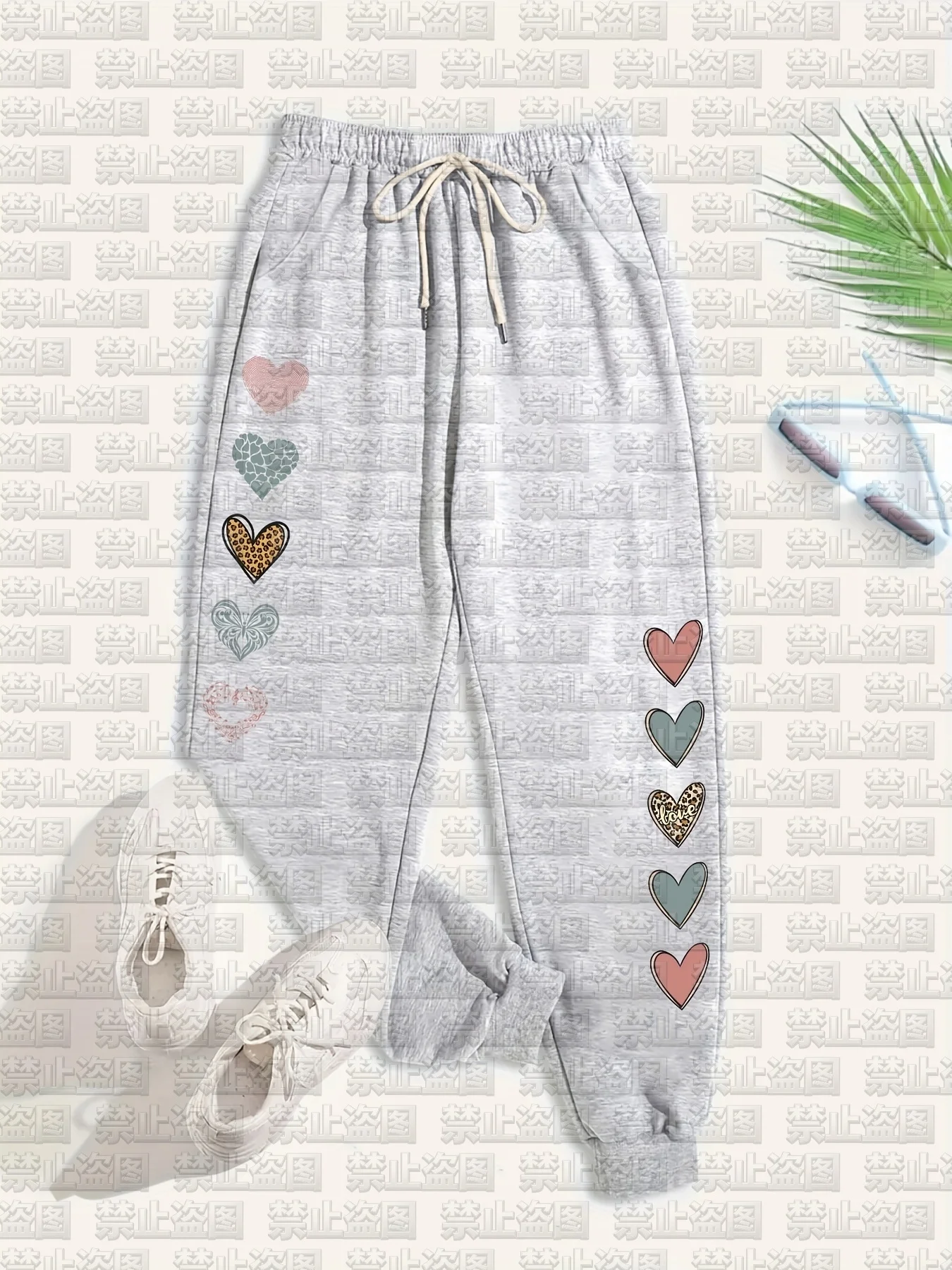 2026 Sommer Mode Neue Trendige Bunte Herzmuster Schnelltrocknende Sport-Freizeithose Hip-Hop Streetwear Lockere Hose für Kinder