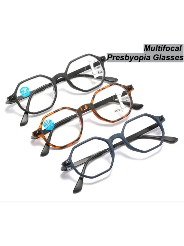 Lunettes de presbytie multifocales Anti-lumière bleue + 1.0 ~ + 3.5 lunettes d'hypermétropie neutre HD lunettes de lecture multifocales intelligentes