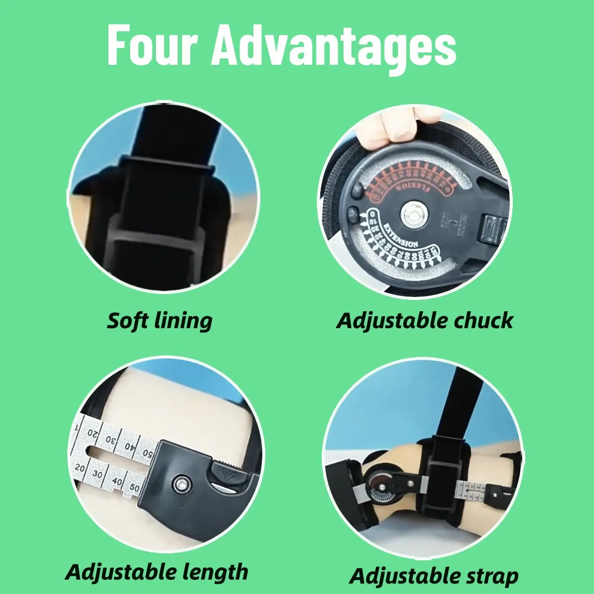 1PC Adjustable Hinged Knee Brace Knee Immobilizer with Side Leg Stabilizers for Meniscus Tear Arthritis ACL PCL Orthopedic Rehab