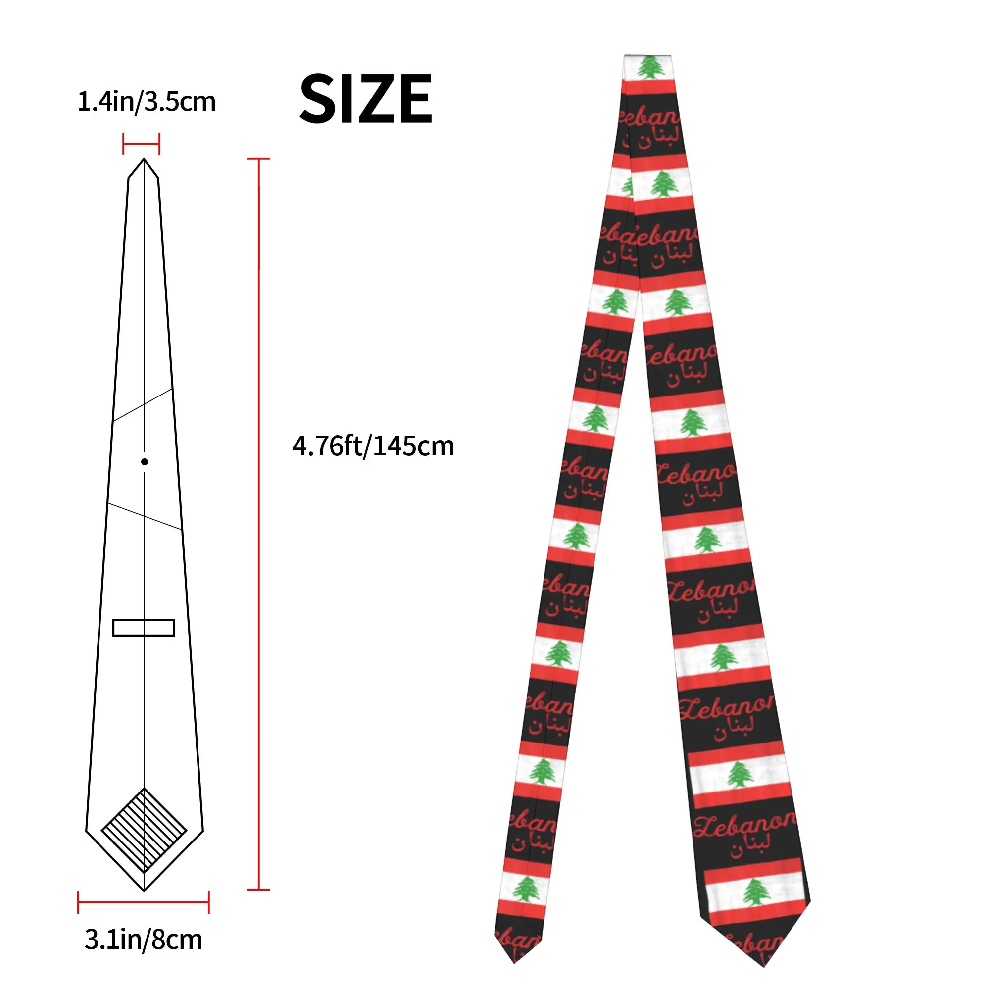 レバノン国旗ネクタイレトロカジュアルネクタイユニセックス大人 - Men Accessories Lebanon のレビューと価格
