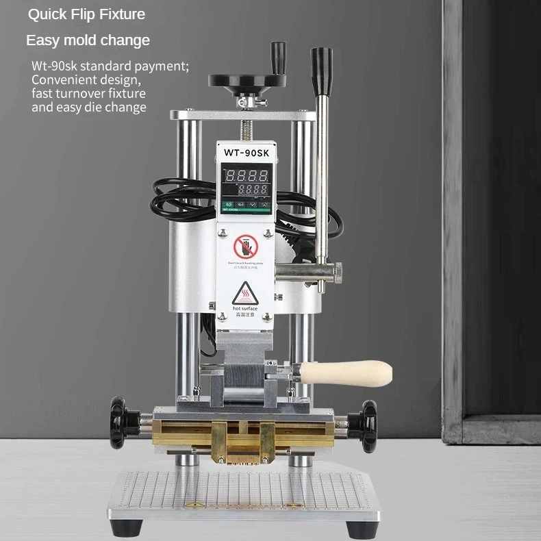 

WT-90SK Foil Hot Stamping Machine Bronzing Embossing Tools 2 Axis Quick Replace Font Letters for Leather