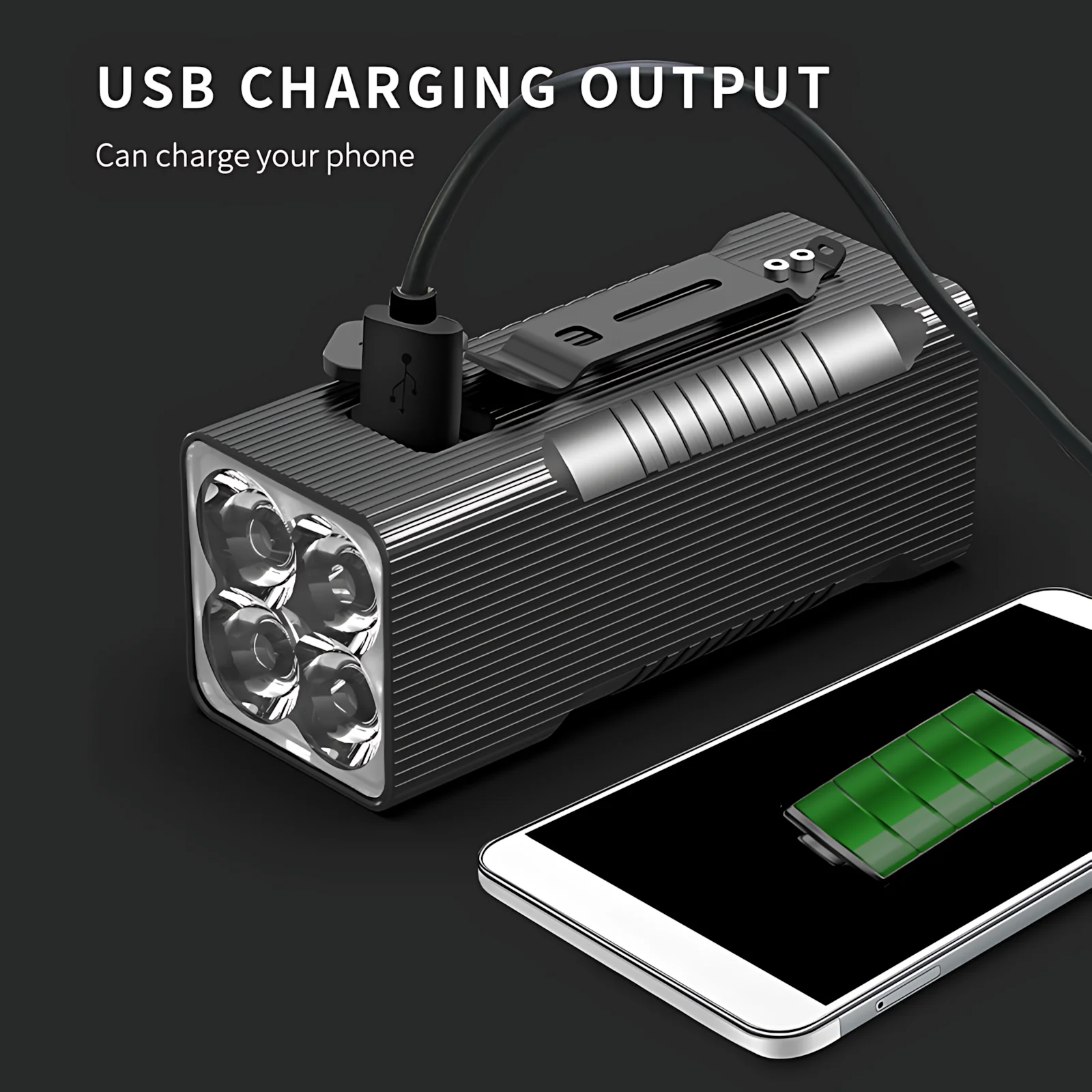 كشاف 80W 8000LM سوبر برايت قابل للشحن 10000mAh ألومنيوم 500M شعاع IPX5 مقاوم للماء للخارج العمل الأمن