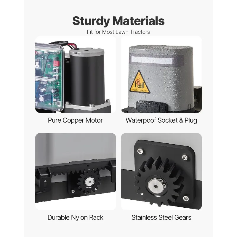 280 W Solar-Toröffner, 1799 lbs, elektrischer Toröffner, Kettenantrieb, 2 Fernbedienungen