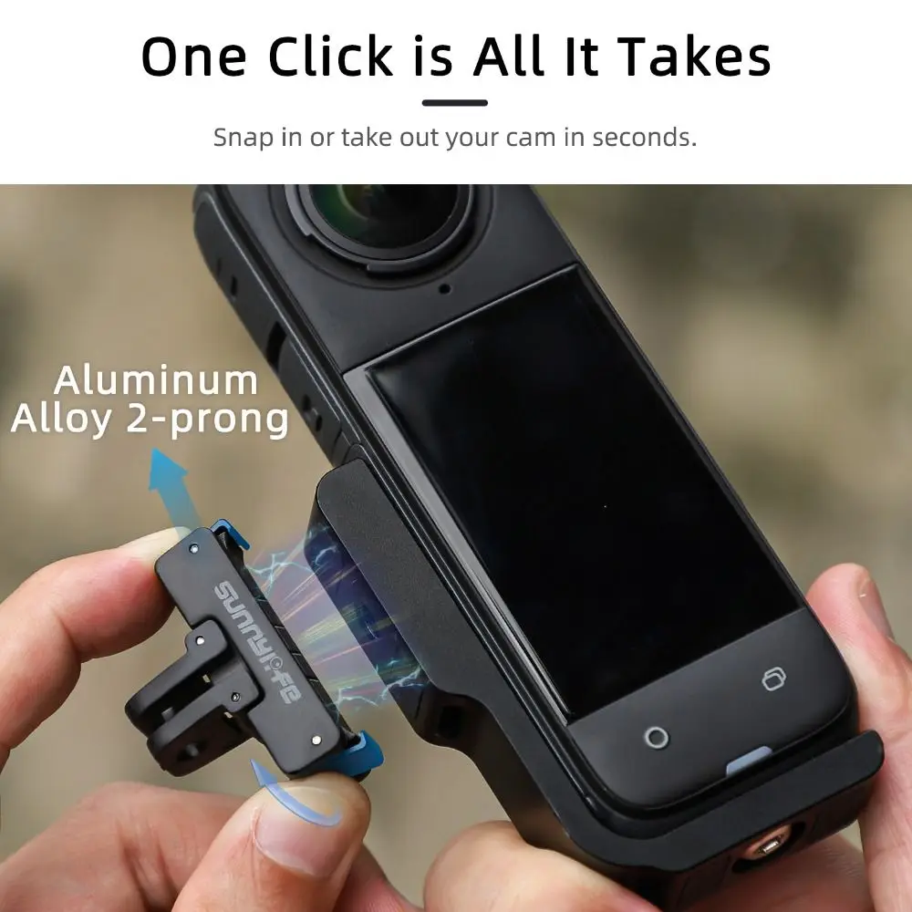 Quick Release Magnetic Bracket Aluminum Alloy Sturdy Horizontal Vertical Adapter L-Shaped for Insta360 X5/X4