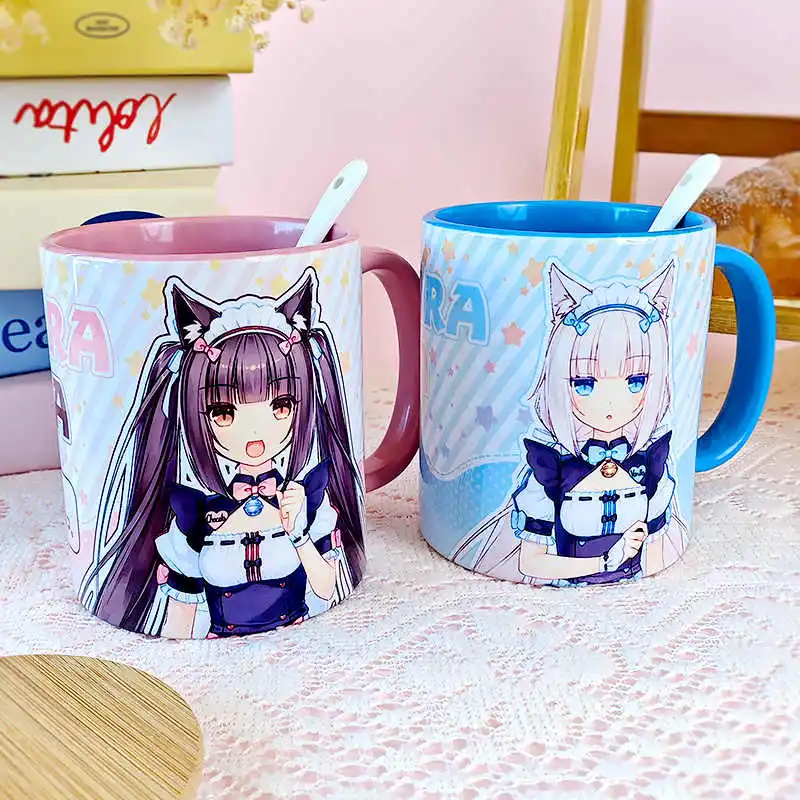 Cute Anime Girl Chocola Maple Cinnamon Vanilla Azuki Coconut Cosplay Ceramic Coffee Mug Cup Water Cup Student Birthday Gift