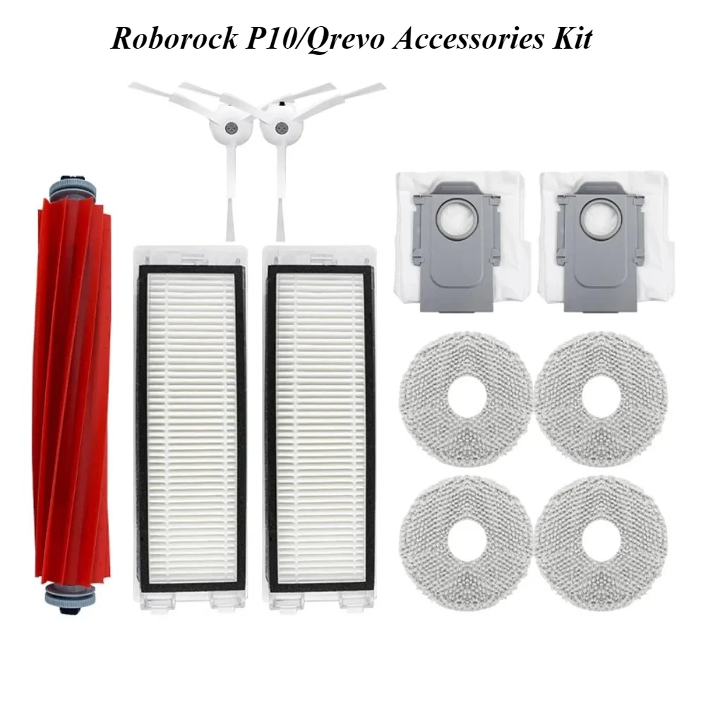 

Roborock P10/Qrevo Accessories Kit-Genuine Replacement Parts for Robot Vacuum & Mop (Include Side Brushes/HEPA Filter/Mop Pads)