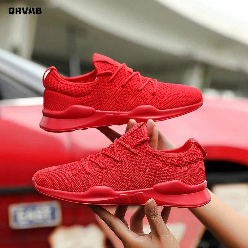 Mode Klassische Weiß Schwarz Rot Männer Schuhe Outdoor Männer Turnschuhe Hohe Qualität Atmungsaktive Mesh Männer Casual Schuhe Sommer Schuhe Tennis