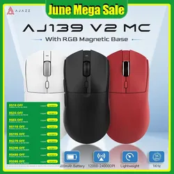 AJAZZ AJ139 V2 MC/AJ139 PRO Wireless Gaming Mouse PAW3311/PAW3395 Sensor 12000DPI/26000DPI 500mAh Bluetooth Mouse Gamer For PC