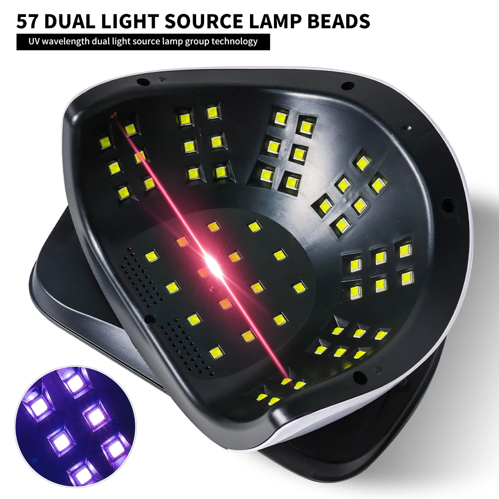 LIMEGIRL Professional Nail Drying Lamp With 57LEDS Smart LCD Screen White Pink Purple for Manicure Gel Polish UV Drying Machine