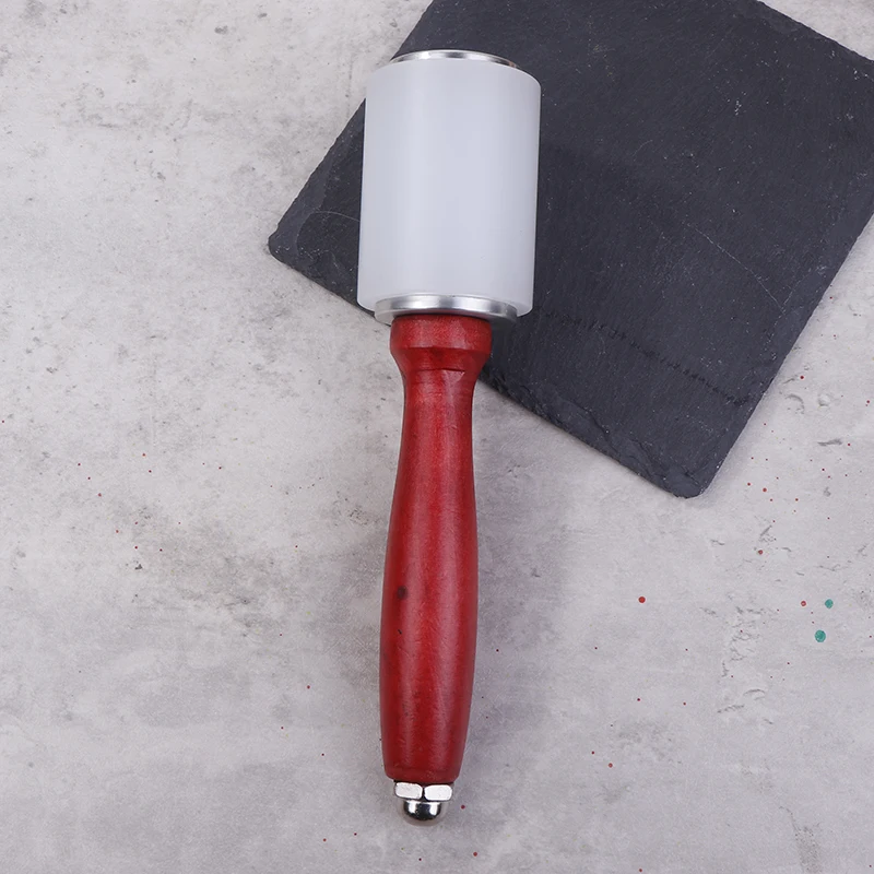 Leather Carve Hammer Nylon Hammer Mallet With Wood Handle For Home Hand Leathercraft Punch Printing Carving Tools Supplies