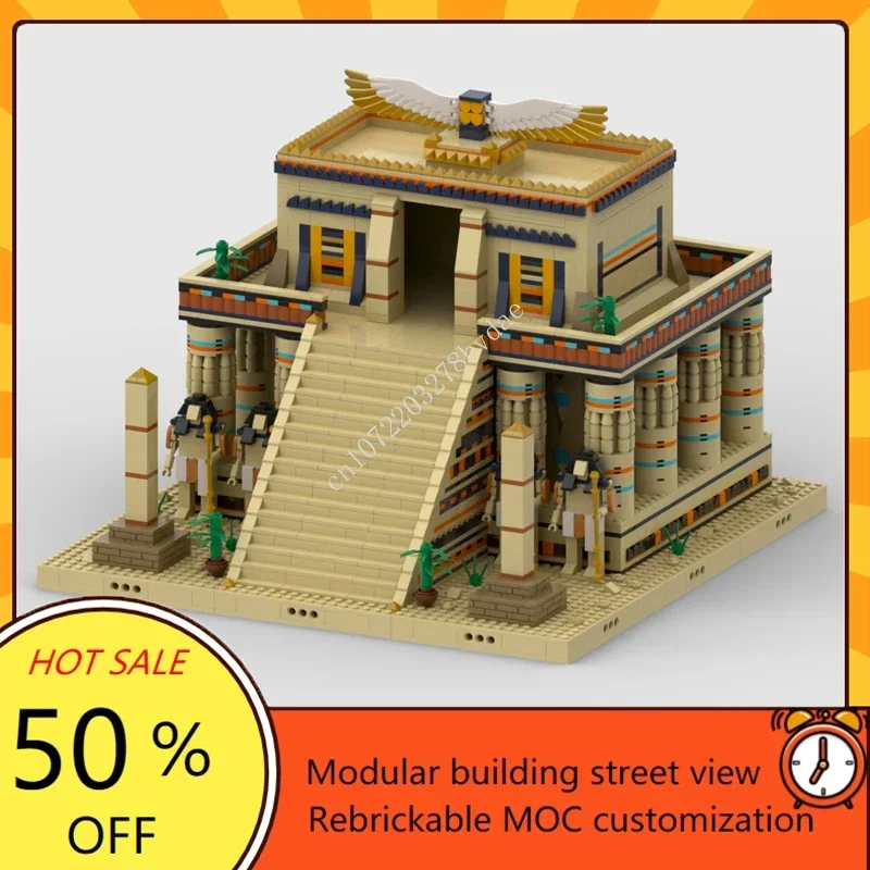 9916PCS Customized MOC Ancient Egypt Diorama Desert Village Houses Model Building Blocks Bricks DIY Assembly Toys Christmas Gift