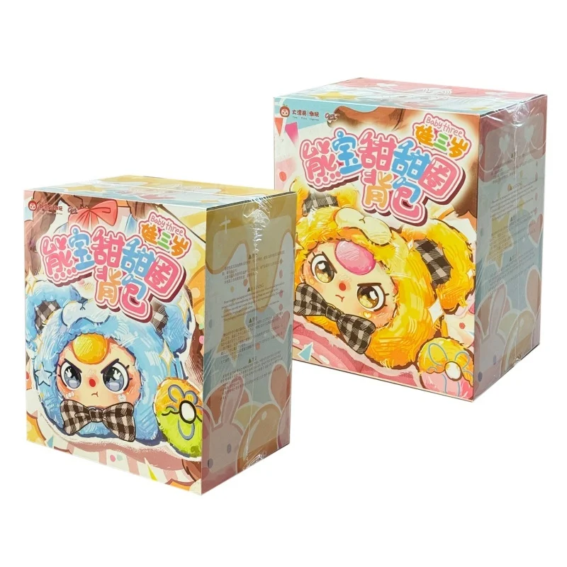 

Натуральная детская серия рюкзаков с тремя медведями и пончиками, виниловая слепая коробка, подвеска, милые фигурки кукол, игрушки-сюрпризы, игрушки на день рождения, подарки ﻿