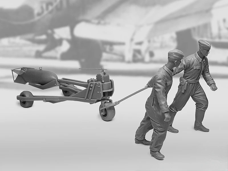 1/35 Resin Soldier Figure Model Kit Luft.personal +b.loader + SC250 set Unassembled and Unpainted Free Shipping