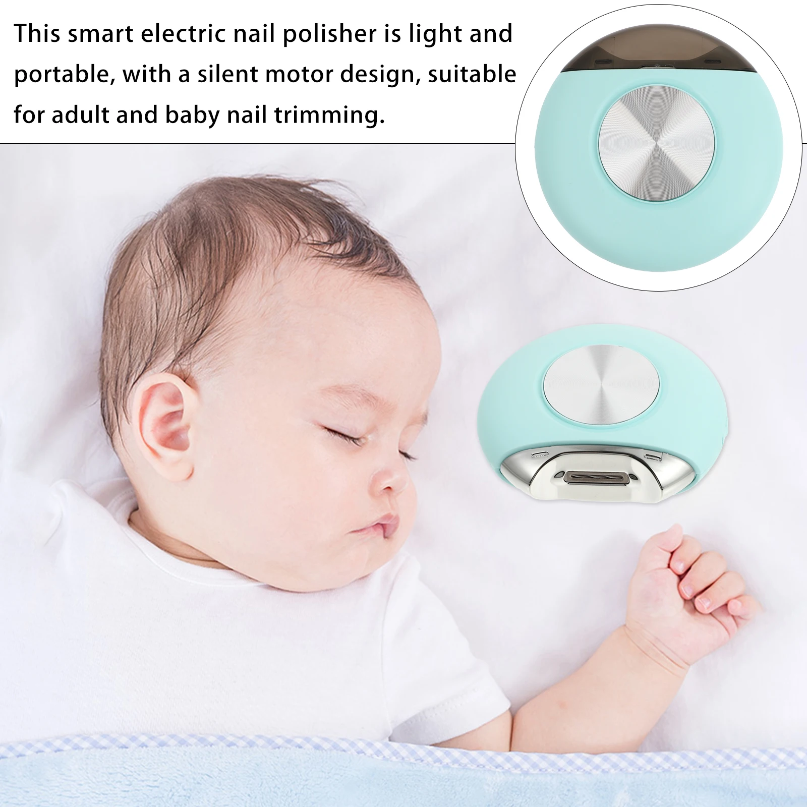 

Electric Nail Clipper Blue Infant Pedicure Clippers Fingernail Care Kit Baby Adult Manicure Tool Lightweight Portable Durable