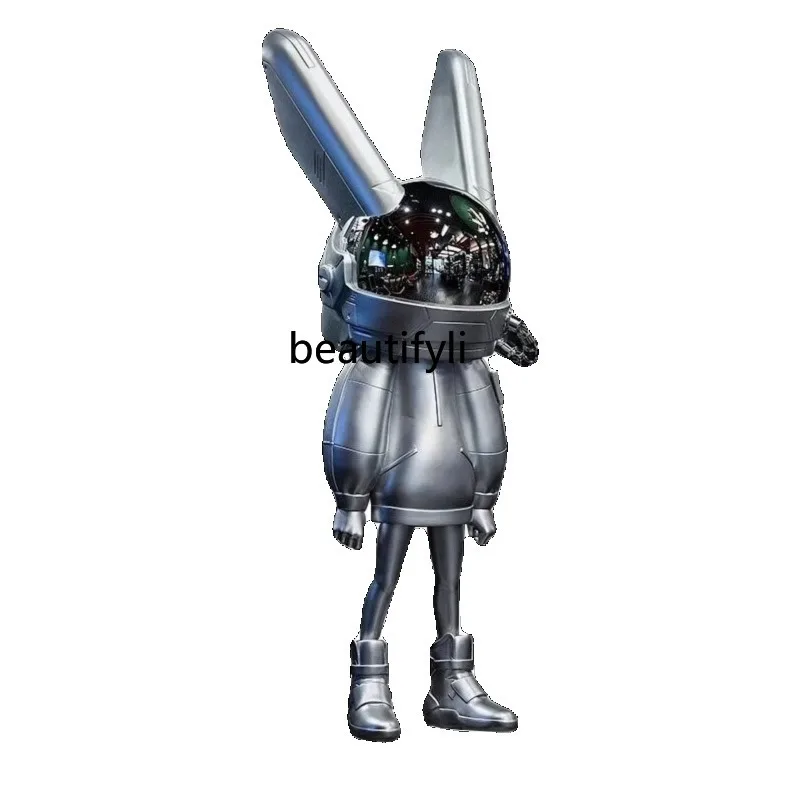 

Space Rabbit Big Decorations Bar Doll Sitting Doll KTV Decorative Sculpture Clock-in Rabbit Trend living room decoration