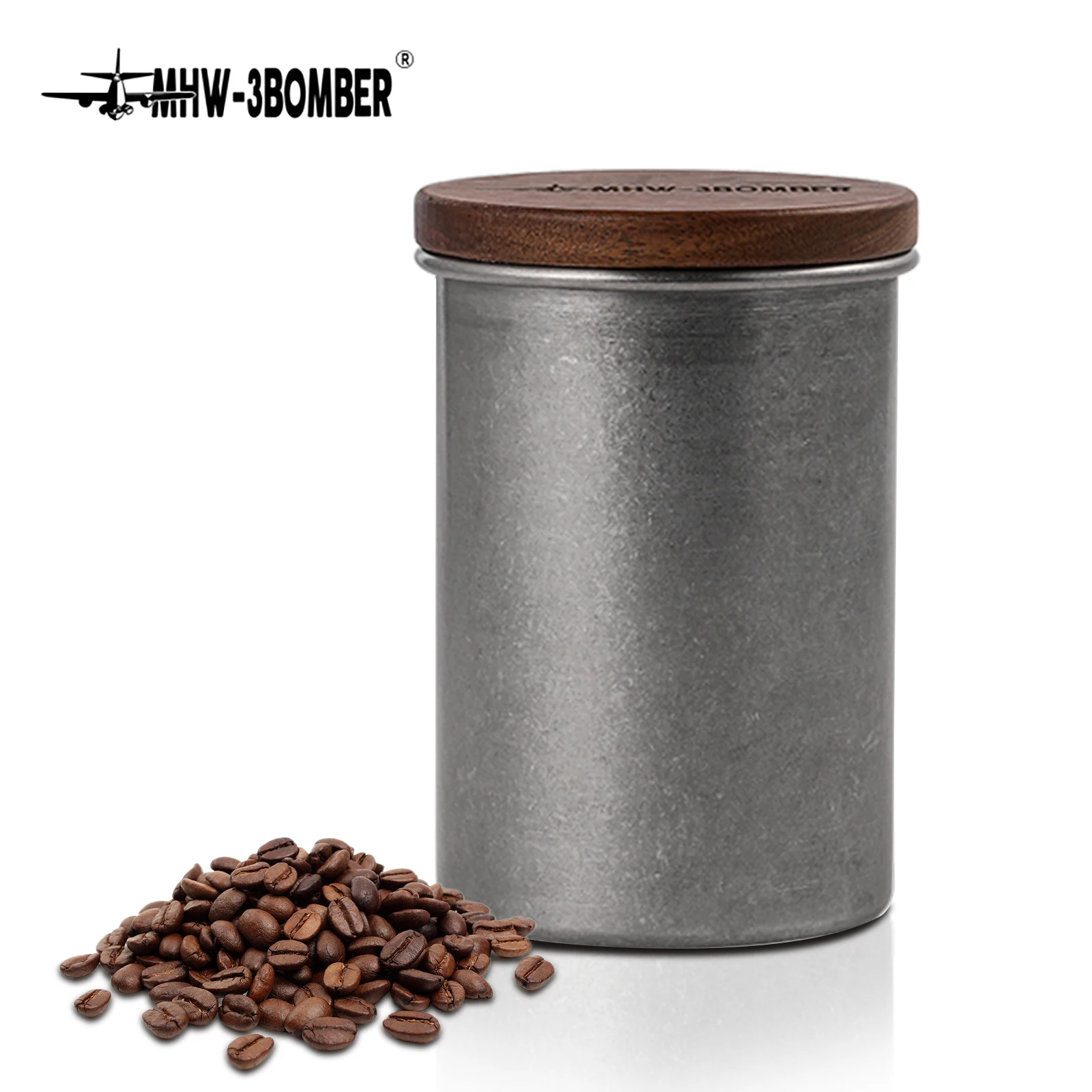 MHW-3BOMBER 500ml Coffee Bean Storage Tank Stainless Steel Airtight Ground Coffee Storage Container with Seal Ring Kitchen Tools