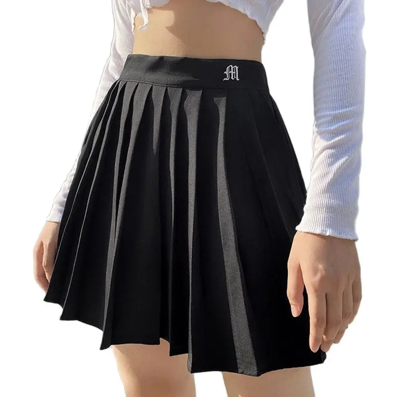 

Muyogrt Women High Waist Pleated Skirt Sweet Cute Girls Dance Mini Cosplay Black White Female s Short