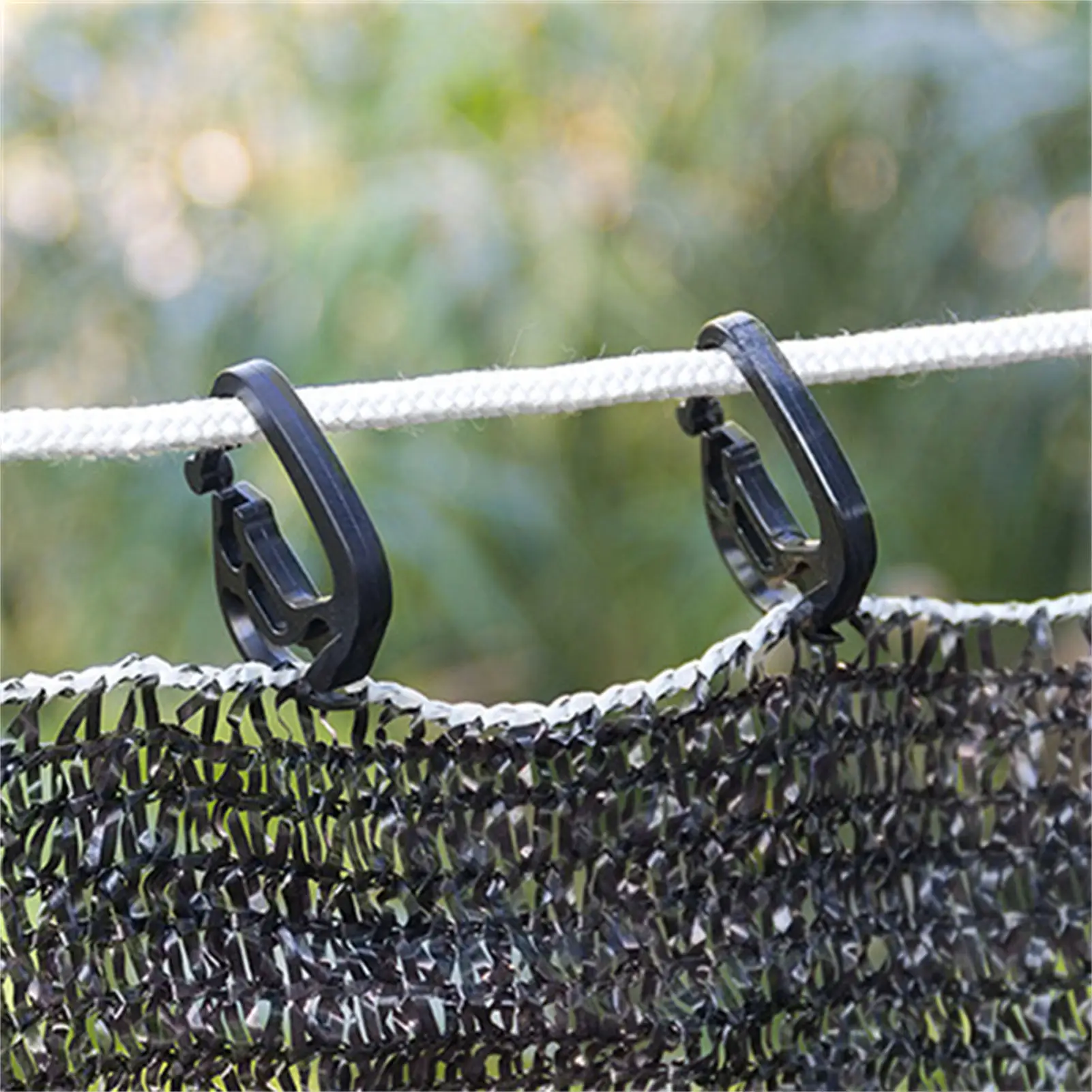 Plastic Shade Net Hooks 50Pcs Black For Home Garden Outdoor Sunshade Curtain Lines Easy Install Weather Resistant Durable