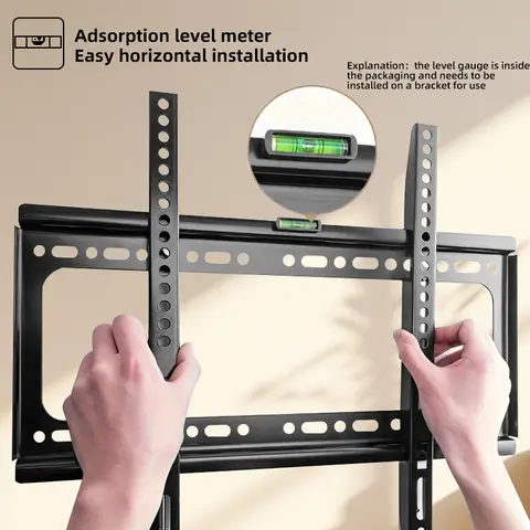 Soporte fijo de montaje en pared para TV para pantallas de 26-63 pulgadas, Metal, montaje VESA 400x400mm, soporte de carga 50Kg/110lb montaje seguro para el hogar