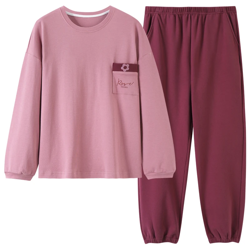 Spring and Autumn 100％ Cotton Women Pajamas Set Big Size M-3XL Casual Pijama Long Sleeve Sleepwear Female Homewear