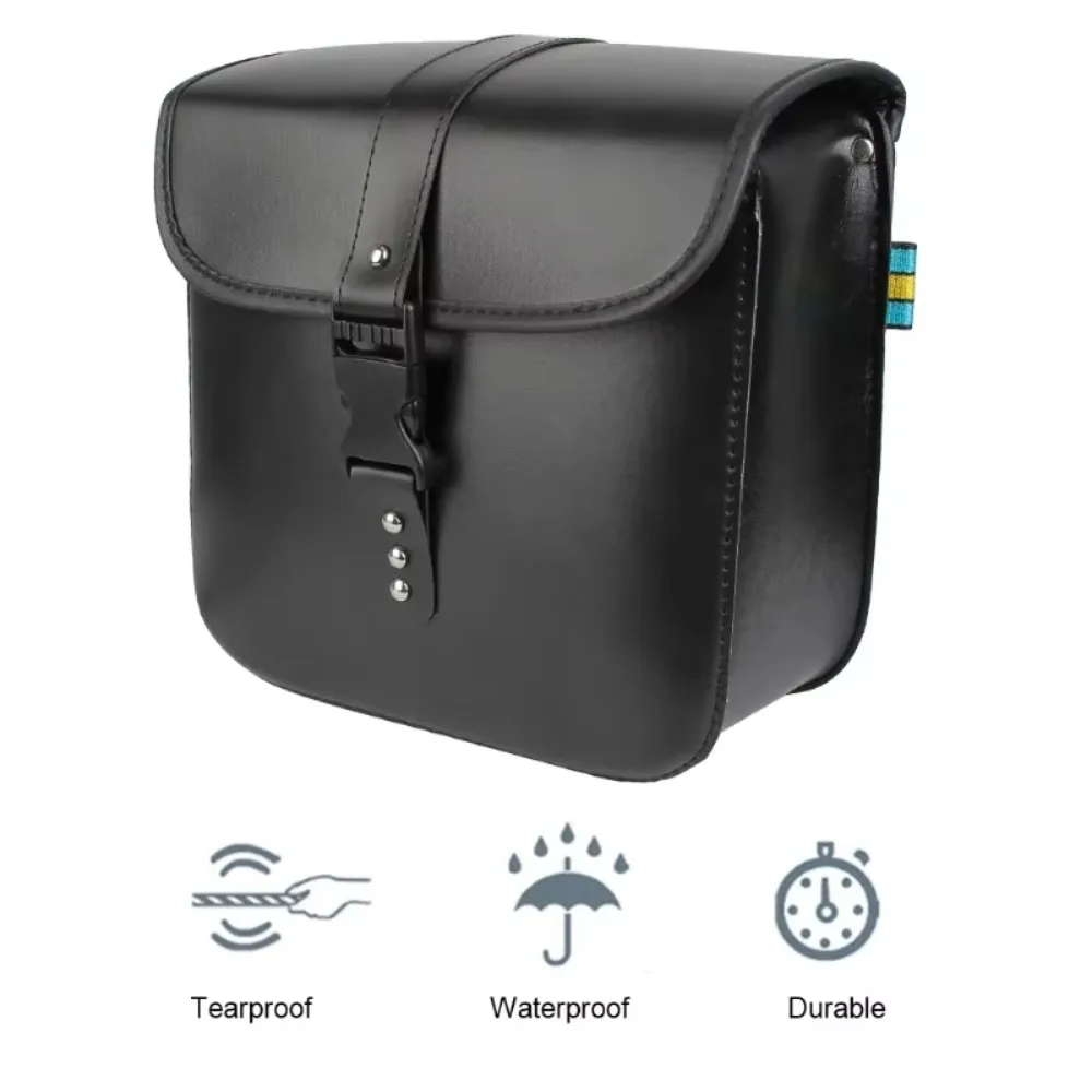 1 Pc Black Retro Motorcycle Saddle Bag Storage Box Bag Side Luggage Suitcase Leather Bag Motorcycle Accessories