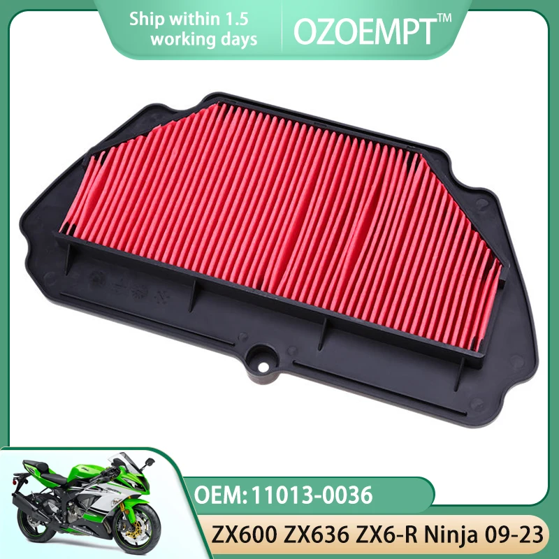 OZOEMPT  Motorcycle Air Filter Apply to ZX600 ZX636 ZX-6R NINJA 2009-2023 OEM:11013-0036