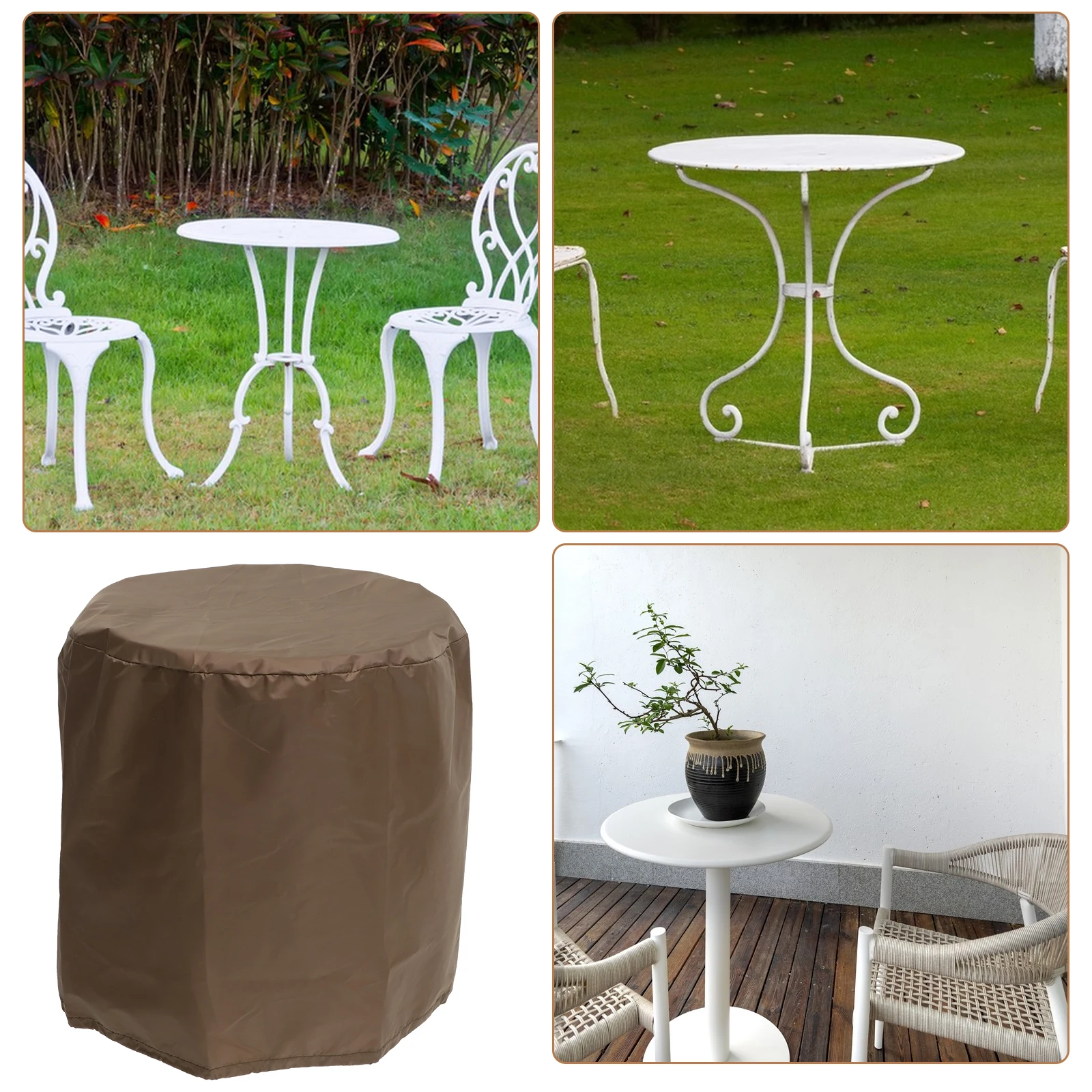 

Rainproof Waterproof Furniture Cover Outdoor Desk Garden Round Table Tea Covers