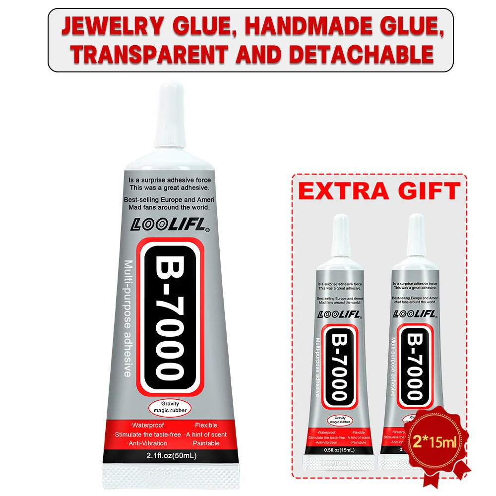 Buy 3 Get 2 Free - B7000 Jewelry Craft Glue, Nail Art Glue, Specially Designed for DIY Jewelry Inlaying! Transparent, Traceless, Non-Yellowing, High Viscosity, Waterproof, and More Durable Precise Needle Design, Easy f