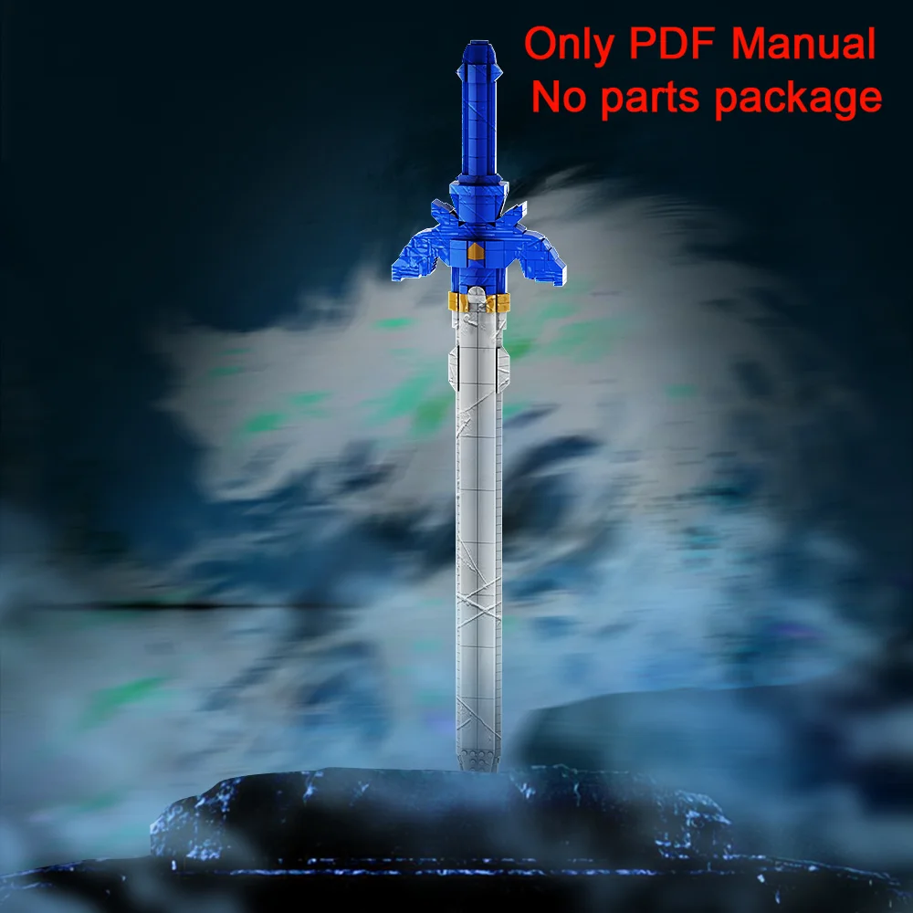 MOC Game Link Weapon Master Sword Building Blocks PDF Manual Legendary Sword Model Parts List(Only PDF Manual,No parts）