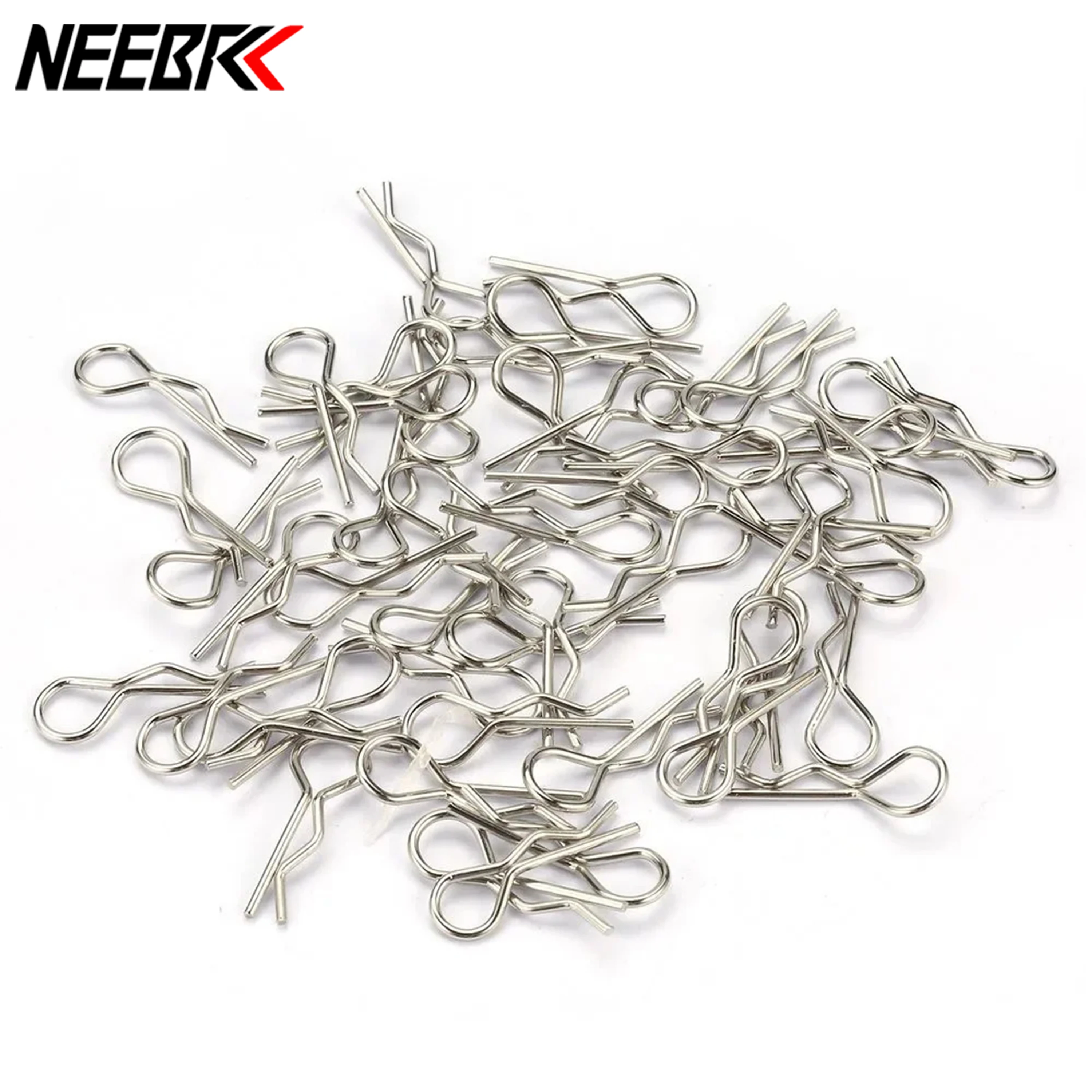 100pcs NEEBRC Metal R Pins Cotter Carbon Steel Wave Latch Bolt Locking Split Pin Tractor Clip Mechanical Hitch Pin for RC Car
