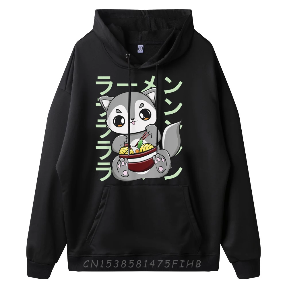 Wolf Eats Ramen And Japanese Noodles New Hoodie Moderate Elasticity Harajuku Luxury Christmas Sweater