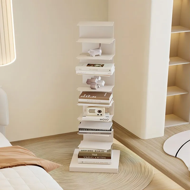 

Wrought iron invisible corner floor bookshelf creative multi-layer storage storage living room simple bookcase