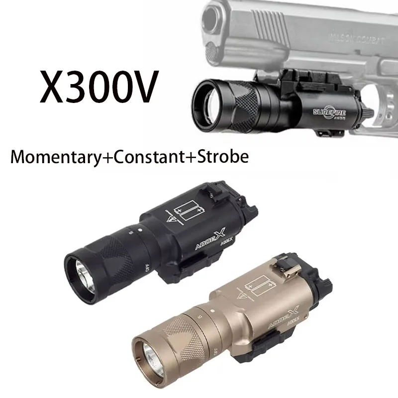 ยุทธวิธี Ultra X300V โลหะปืนพก Strobe LED Light Fit 20mm Rail Airsoft อาวุธการล่าสัตว์ไฟฉาย Glock CZ 75 ปืน Strobe