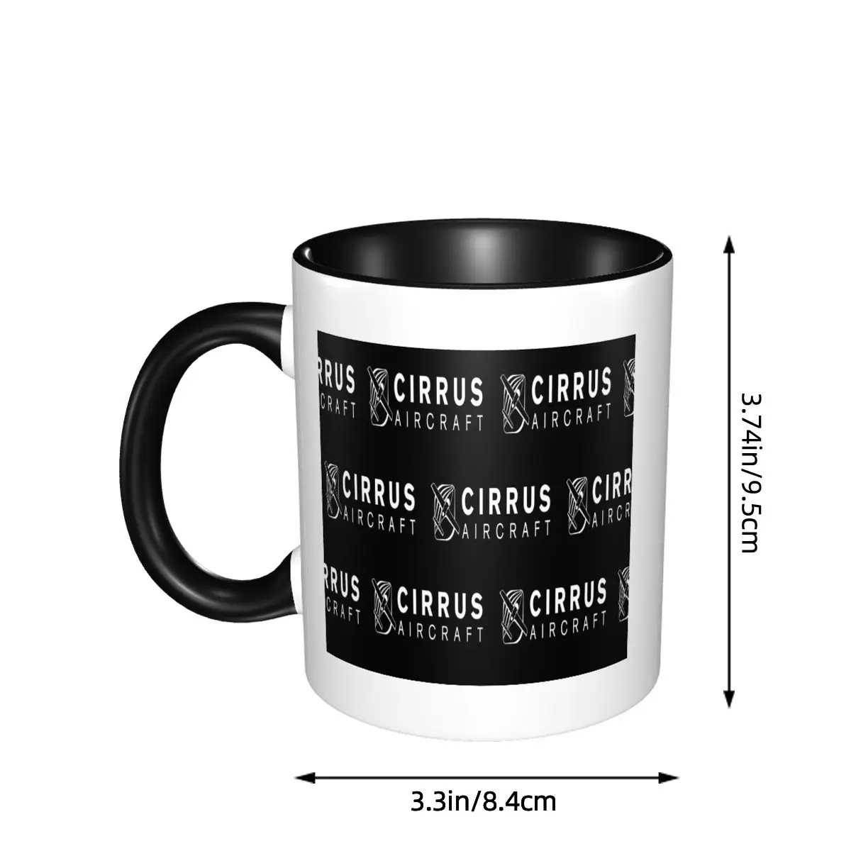 Cirrus Aircraft Vision Jet BACK SIDE Mug Funny Ceramic Coffee Cups Tea Mugs Milk Cup Drinkware Gift for Friends